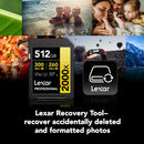 Lexar 512GB Professional 2000x UHS-II SDXC Memory Card