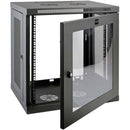 Tripp Lite SmartRack 12U Low-Profile Wall Mount Rack Enclosure Cabinet with Glass Front Door (Black)