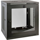 Tripp Lite SmartRack 12U Low-Profile Wall Mount Rack Enclosure Cabinet with Glass Front Door (Black)