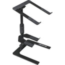 ProX Ibis Foldable DJ Laptop Stand with Adjustable Height Accessory Tray and Carrying Bag (Black)