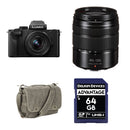 Panasonic Lumix G100D Mirrorless Camera with 12-32mm f/3.5-5.6 and 45-150mm f//4-5.6 Lenses and Basic Bundle (Black)