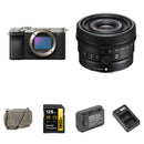 Sony a7CR Mirrorless Camera with 24mm f/2.8 Lens and Basic Bundle (Silver)