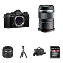 OM SYSTEM OM-5 Mirrorless Camera with 60mm f/2.8 & 14-42mm f/3.5-5.6 II Lenses and Macro Photography Kit (Black)