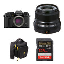 FUJIFILM X-T50 Mirrorless Camera with 23mm f/2 Lens and Basic Bundle (Black)