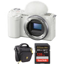 Sony ZV-E10 Mirrorless Camera with Basic Bundle (White)