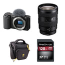 Sony ZV-E10 Mirrorless Camera with 16-55mm f/2.8 G Lens and Basic Bundle (Black)