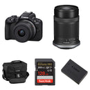 Canon EOS R50 Mirrorless Camera with 18-45mm & 55-210mm Lenses and Essentials+ Kit (Black)