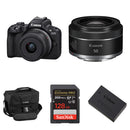 Canon EOS R50 Mirrorless Camera with 18-45mm & 50mm f/1.8 Lenses and Essentials+ Kit (Black)