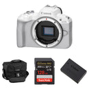 Canon EOS R50 Mirrorless Camera with Essentials+ Kit (White)