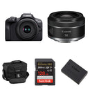 Canon EOS R100 Mirrorless Camera with 18-45mm & 50mm f/1.8 Lenses and Essentials+ Kit