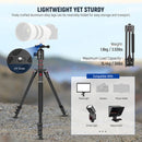 Neewer TP77 2-in-1 Aluminum Tripod with Ball Head, Phone Holder & Remote