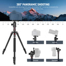 Neewer TP77 2-in-1 Aluminum Tripod with Ball Head, Phone Holder & Remote