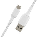 Belkin BoostCharge Braided USB-C to USB-A Cable (3.3', White)