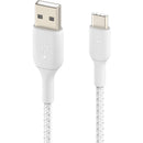 Belkin BoostCharge Braided USB-C to USB-A Cable (3.3', White)