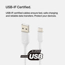 Belkin BoostCharge Braided USB-C to USB-A Cable (3.3', White)