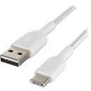 Belkin BoostCharge Braided USB-C to USB-A Cable (3.3', White)