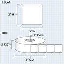 Primera 2 x 2" Premium Gloss Paper Labels (1025 per Roll, 2" Core)