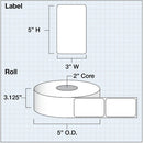 Primera 3 x 5" Premium Gloss Paper Labels (425 per Roll, 2" Core)