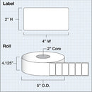 Primera 4 x 2" Premium Gloss Paper Labels (1025 per Roll, 2" Core)