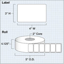 Primera 4 x 3" Premium Gloss Paper Labels (650 per Roll, 2" Core)