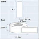 Primera 2.5 x 7" Premium Gloss Paper Labels (375 per Roll, 3" Core)