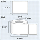 Primera 5 x 4" Premium Gloss Paper Labels (675 per Roll, 3" Core)