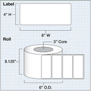 Primera 8 x 4" Premium Gloss Paper Labels (675 per Roll, 3" Core)