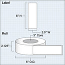Primera 2 x 8" Premium Gloss Paper Labels (325 per Roll, 3" Core)