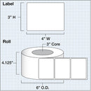 Primera 4 x 3" Premium Matte Paper Labels (850 per Roll, 3" Core)