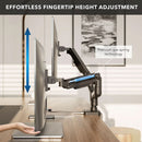 Mount-It! MI-12003 Heavy-Duty Dual Monitor Desk Mount with Gas Spring Arms for 17 to 35" Displays (Matte Black)