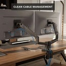 Mount-It! MI-12003 Heavy-Duty Dual Monitor Desk Mount with Gas Spring Arms for 17 to 35" Displays (Matte Black)