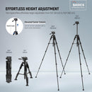 Neewer BASICS TP55 Aluminum Camera Tripod with 3-Way Pan & Tilt Head (71")