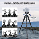 Neewer BASICS TP55 Aluminum Camera Tripod with 3-Way Pan & Tilt Head (71")