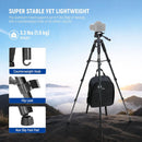 Neewer BASICS TP55 Aluminum Camera Tripod with 3-Way Pan & Tilt Head (71")