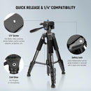Neewer BASICS TP55 Aluminum Camera Tripod with 3-Way Pan & Tilt Head (71")