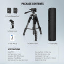Neewer BASICS TP55 Aluminum Camera Tripod with 3-Way Pan & Tilt Head (71")