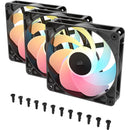 CORSAIR RS120-R ARGB 120mm PWM Reverse Fan (Black, 3-Pack)