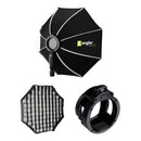 Angler FastBox 28" Octagonal Softbox with Adapter and Fabric Grid Kit for Godox AD200PRO II, Sony HVL-F60RM2, and Canon Speedlight EL-5