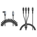 SmallRig USB-C Straight-to-Right Angled Coiled Cable & 3-in-1 USB-C Power Cable Kit