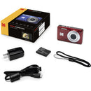Kodak PIXPRO FZ55 Digital Camera with Complete Starter Bundle (Red)