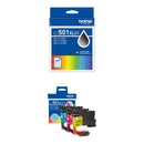 Brother LC501XL High Yield Ink Cartridge Kit (CMY and Black)