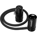 Kondor Blue Straight Low-Profile Right-Angle XLR Cable (16", Black)