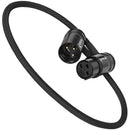 Kondor Blue Straight Low-Profile Right-Angle XLR Cable (16", Black)