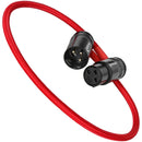 Kondor Blue Straight Low-Profile Right-Angle XLR Cable (16", Red)