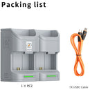 ZGCINE PC2-LPE6 Travel Charging Case for Canon LP-E6/N/NH/E6P Batteries (Gray)