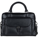 Dorr MANTA Genuine Leather Business Bag with Front Pocket (Black)