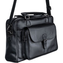 Dorr MANTA Genuine Leather Business Bag with Front Pocket (Black)