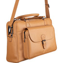 Dorr MANTA Genuine Leather Business Bag with Front Pocket (Camel)
