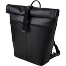 Dorr Rolltop Leather Backpack (Medium, Black)