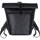 Dorr Roll Top Leather Backpack (Small, Black)